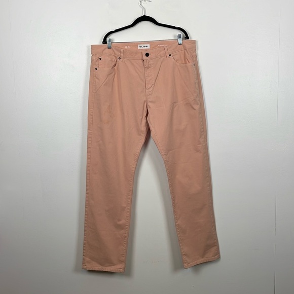 DL1961 Russel Slim Straight Leg Mens 42/34 Pink Jeans 5 Pocket Big Tall Pants - Picture 1 of 9
